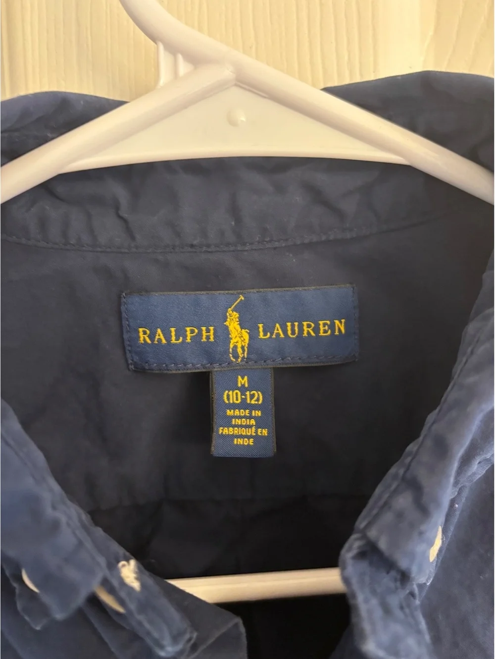 Ralph Lauren Navy Blue Button-Up Shirt Boys Medium (10-12)